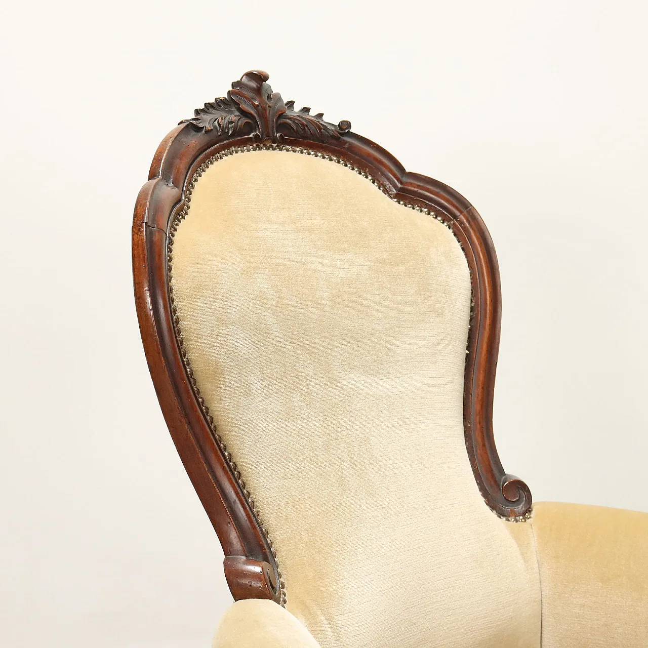 Poltrona Umbertina in legno, fine '800 3