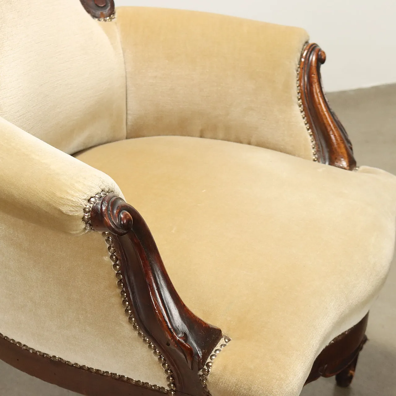 Poltrona Umbertina in legno, fine '800 4