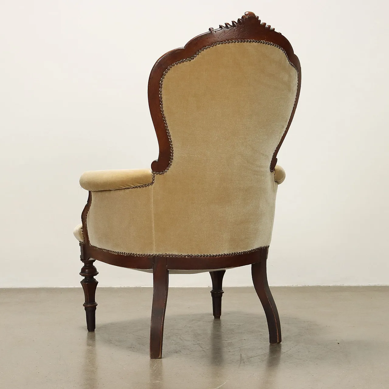 Poltrona Umbertina in legno, fine '800 7