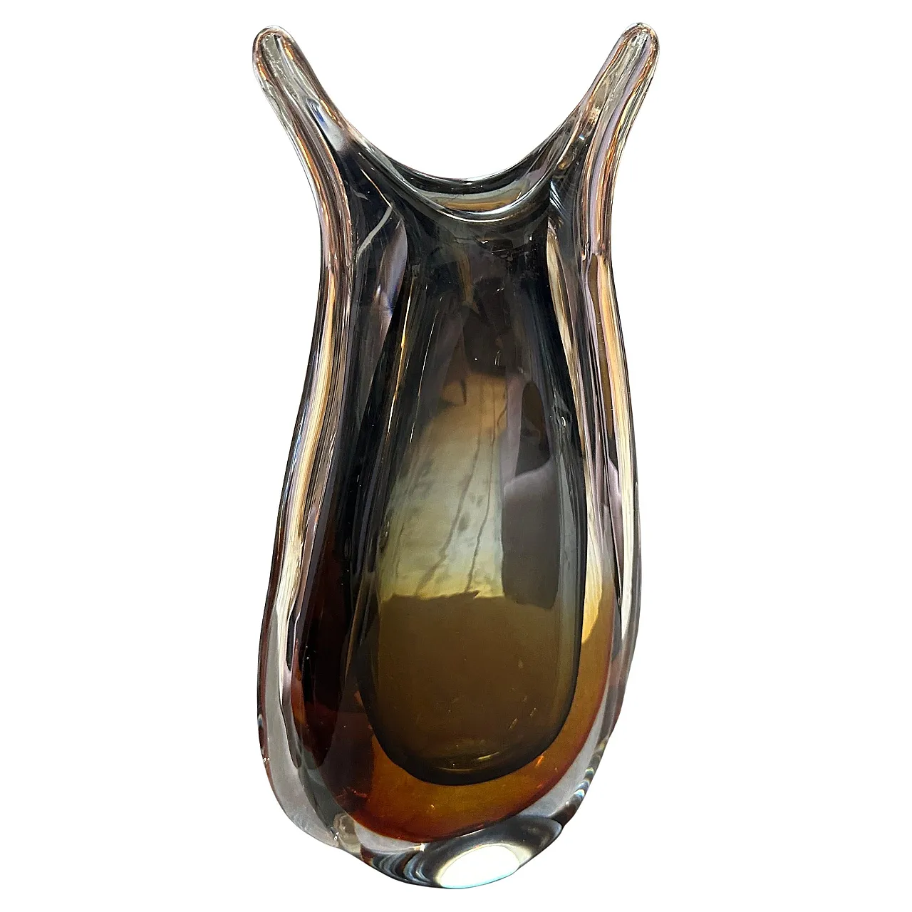 Vaso in vetro di Murano sommerso di Seguso, anni '70 1