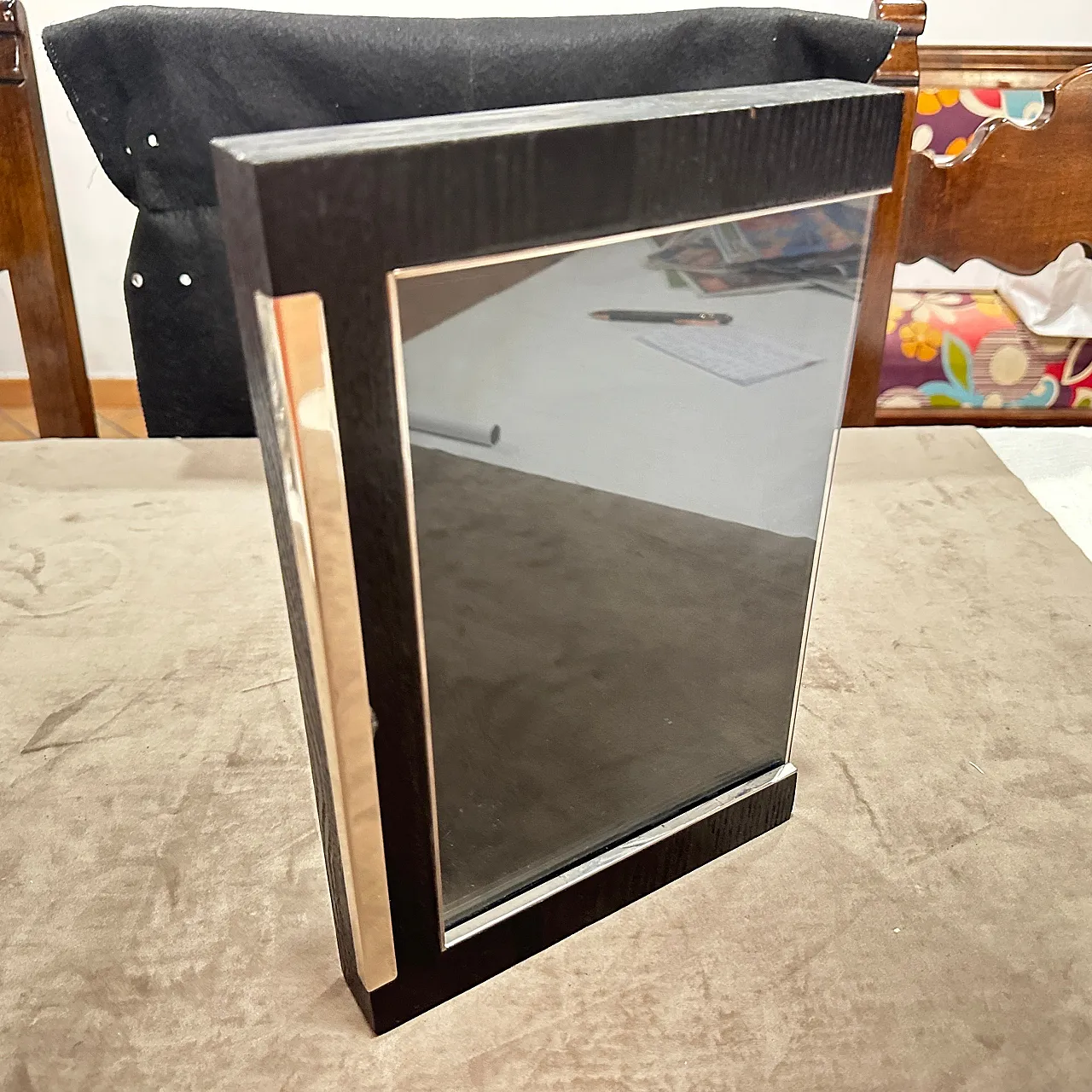 Sterling silver and ebonized wood picture frame by Silvan, 1980s 2