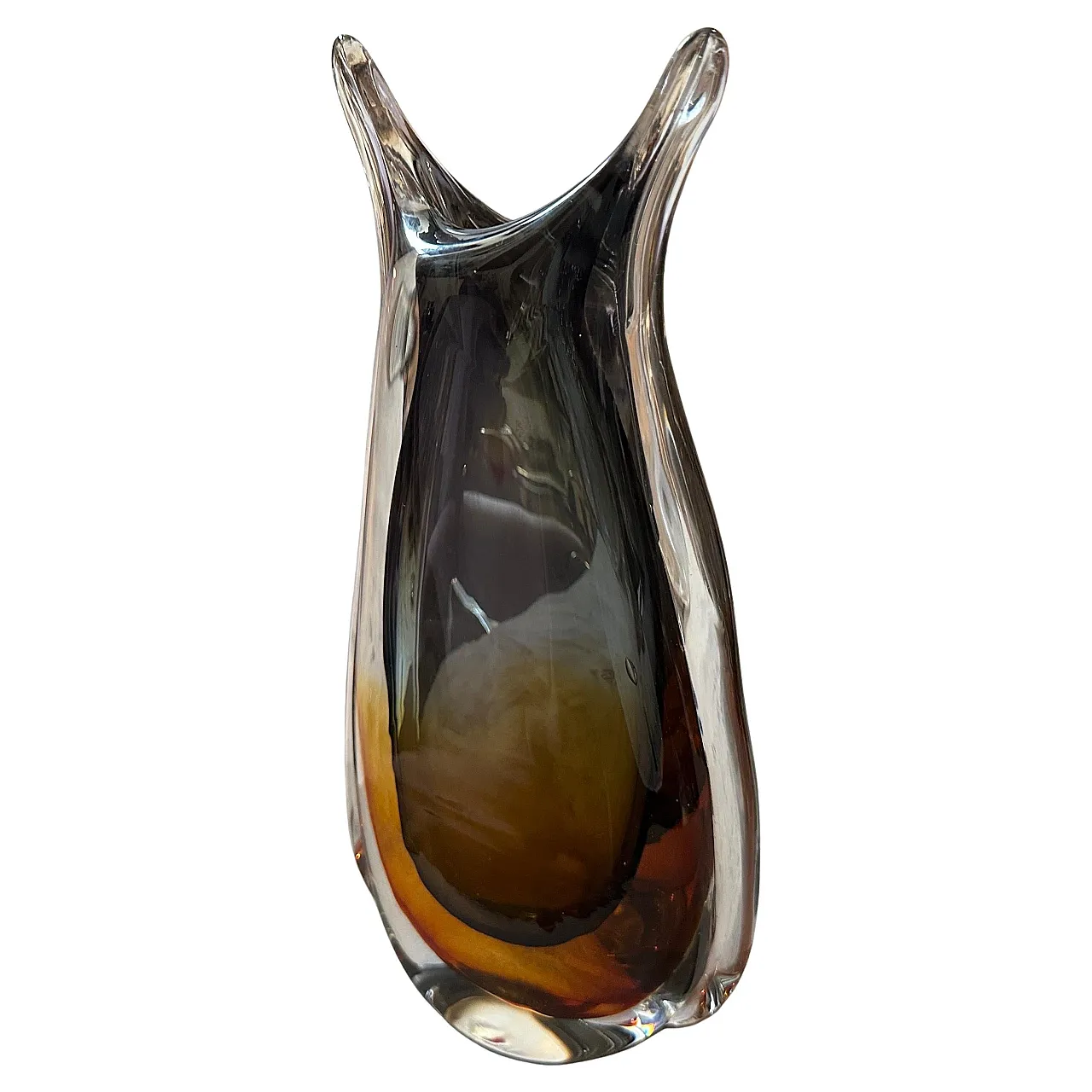 Vaso in vetro di Murano sommerso di Seguso, anni '70 2