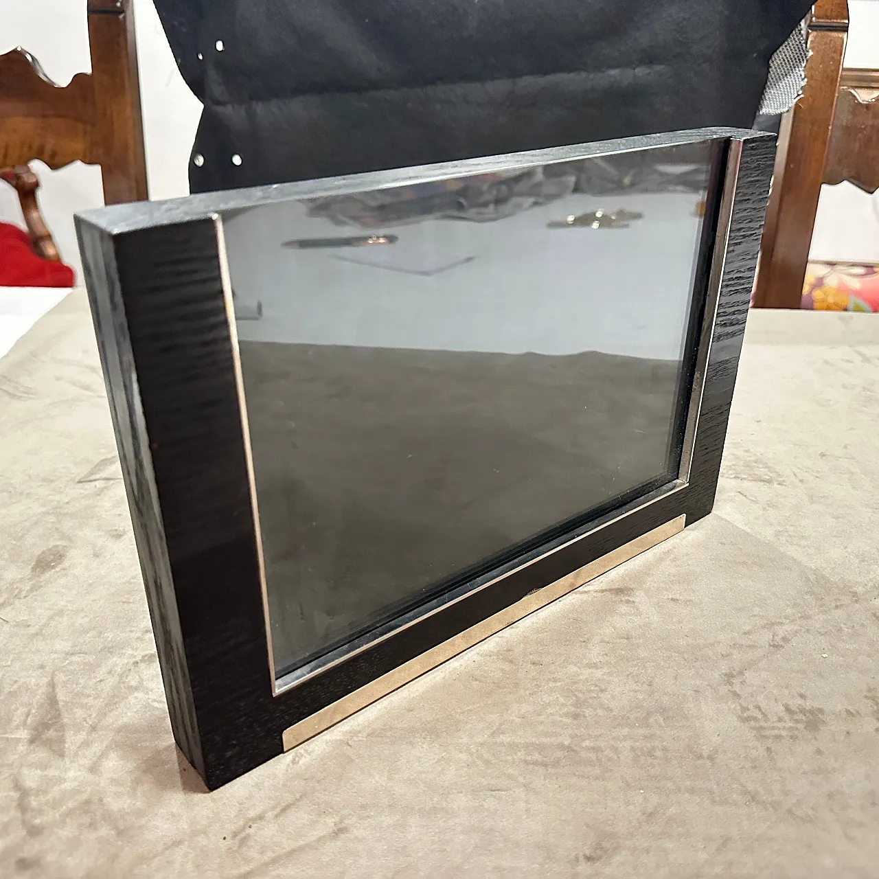 Sterling silver and ebonized wood picture frame by Silvan, 1980s 3