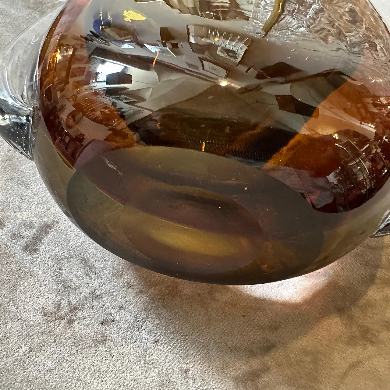 Vaso in vetro di Murano sommerso di Seguso, anni '70 3