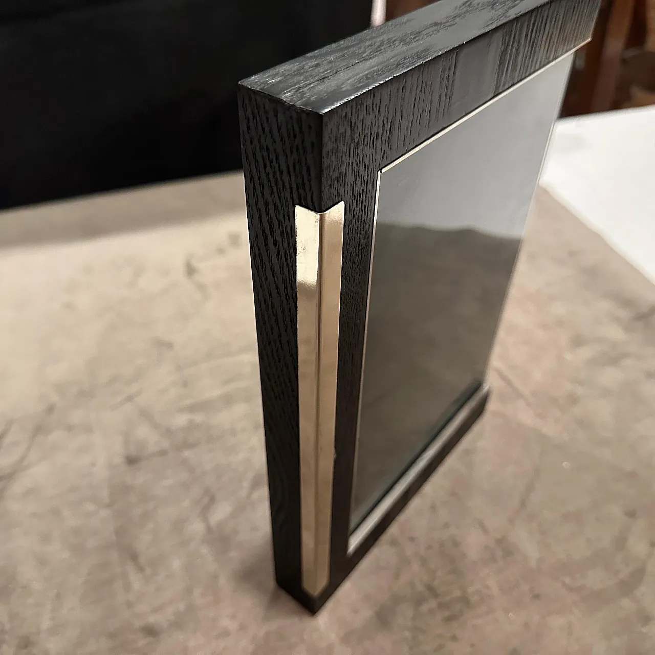 Sterling silver and ebonized wood picture frame by Silvan, 1980s 4