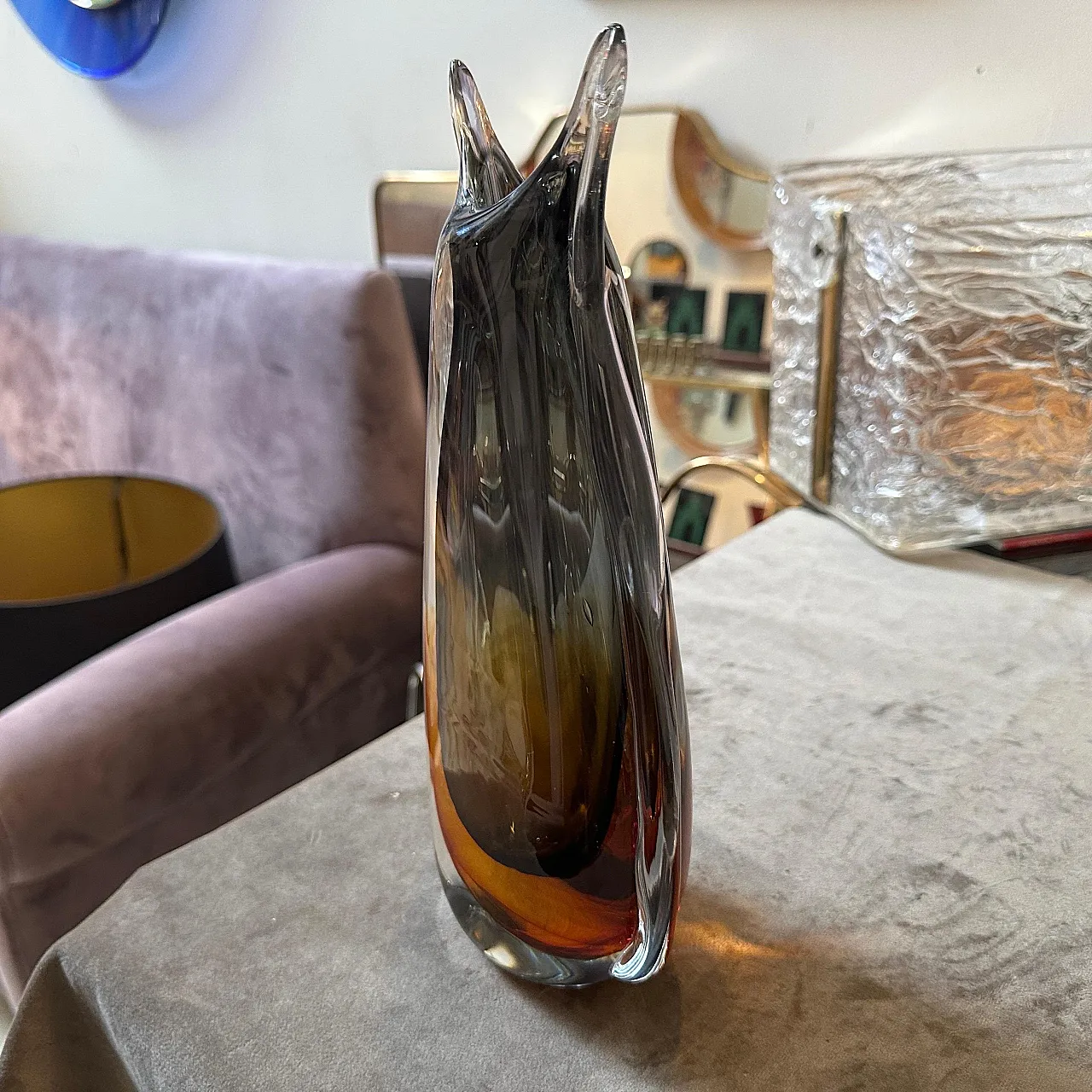 Vaso in vetro di Murano sommerso di Seguso, anni '70 6