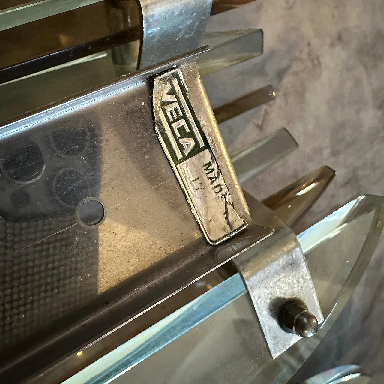 Pair of smoked glass wall lights by Veca, 1960s 4