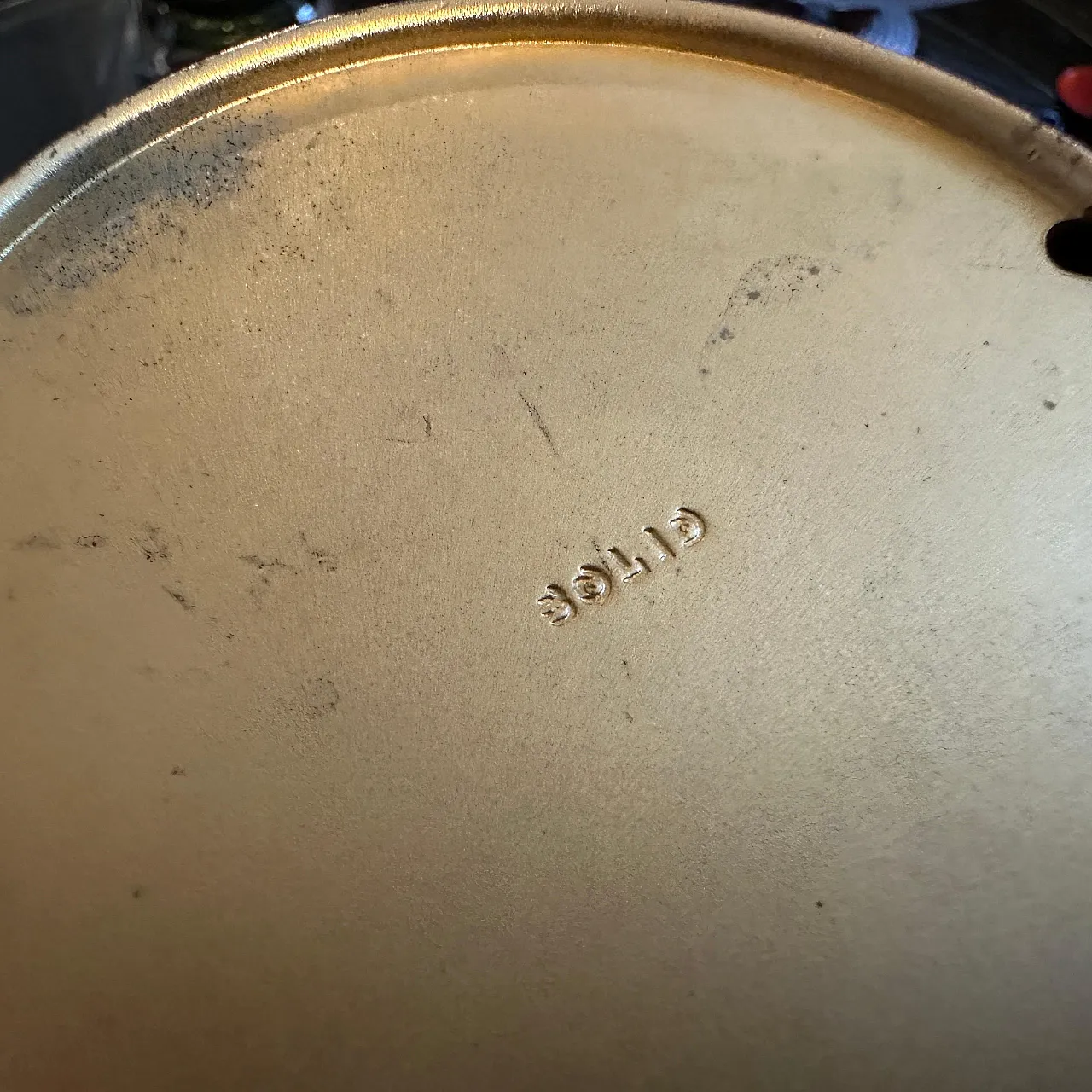 Sculptural jug vase in golden metal, 1970s 4