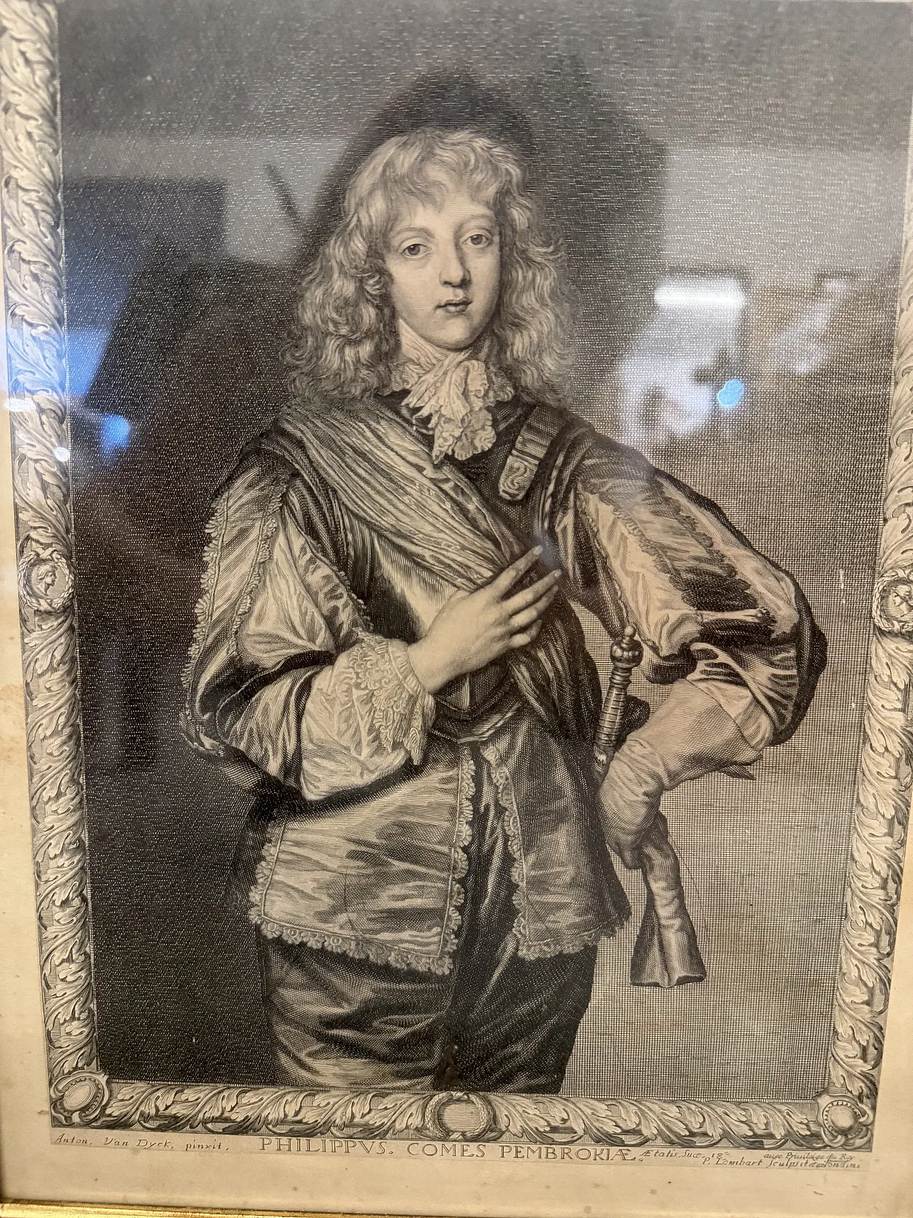 Coppia di incisioni Van Dyck. Pierre Lombart, Dorothea, '600 12