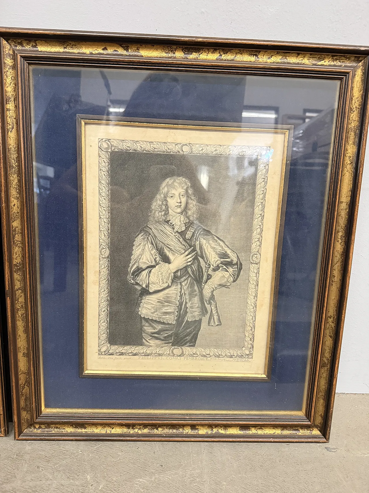 Coppia di incisioni Van Dyck. Pierre Lombart, Dorothea, '600 14