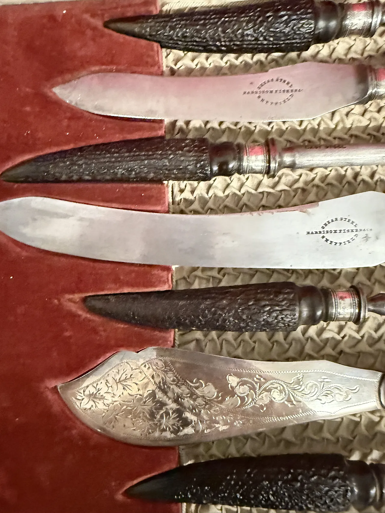 6 coltelli argento sheffield Harrison Fisher & C., 1890 6