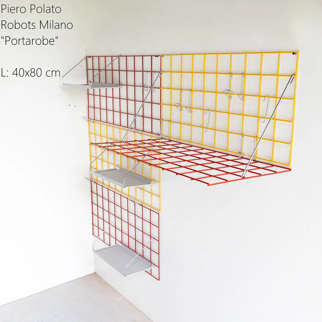 Sistema modulare Portarobe di Piero Polato per Robots Milano, anni '70 8