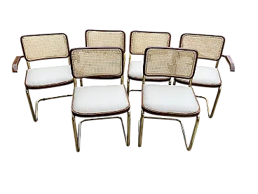 6 Cesca chairs by Marcel Breuer, 1970s