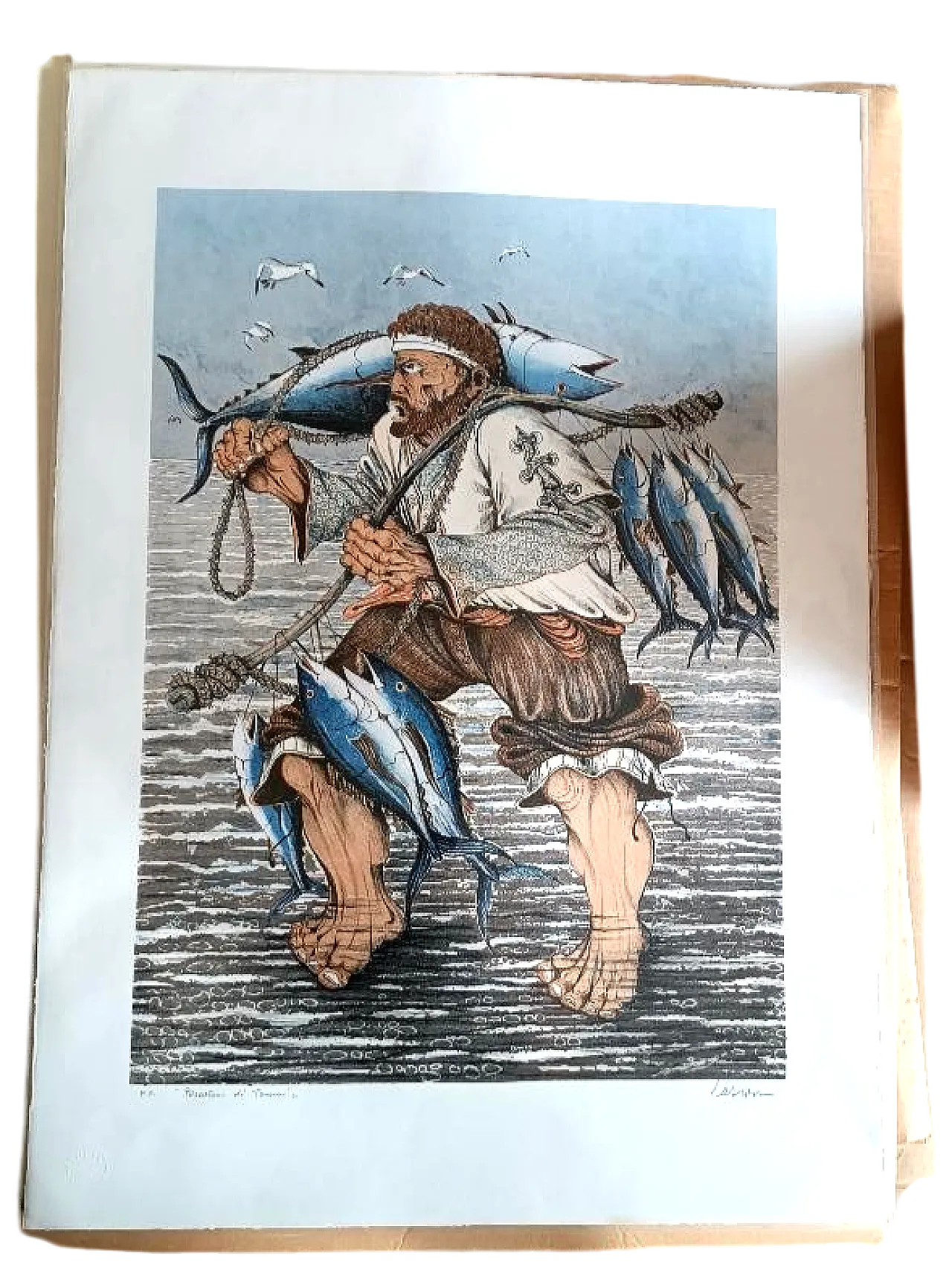Artist's proof by Giovanni Lazzarini, lithograph, 20th century 8