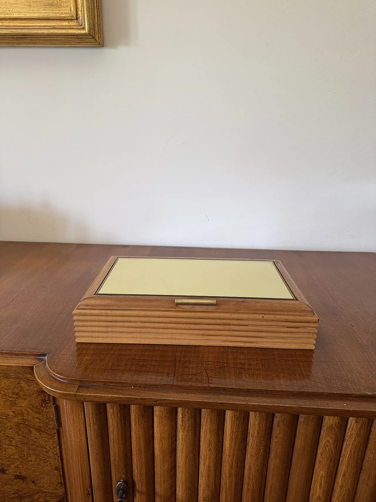 Scatola in legno grissinato Midcentury, Fontana Arte Italia 1970 2