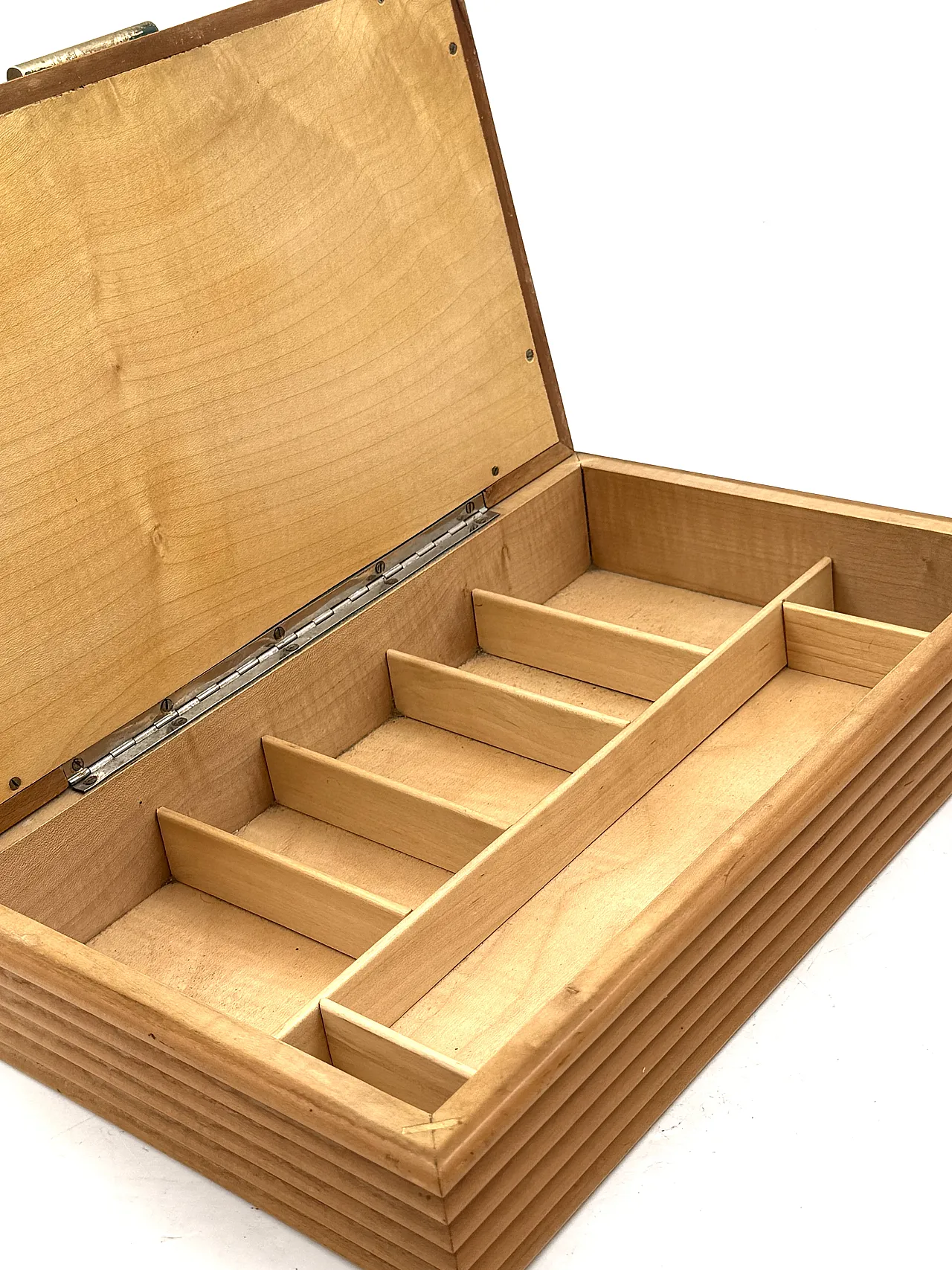 Scatola in legno grissinato Midcentury, Fontana Arte Italia 1970 13