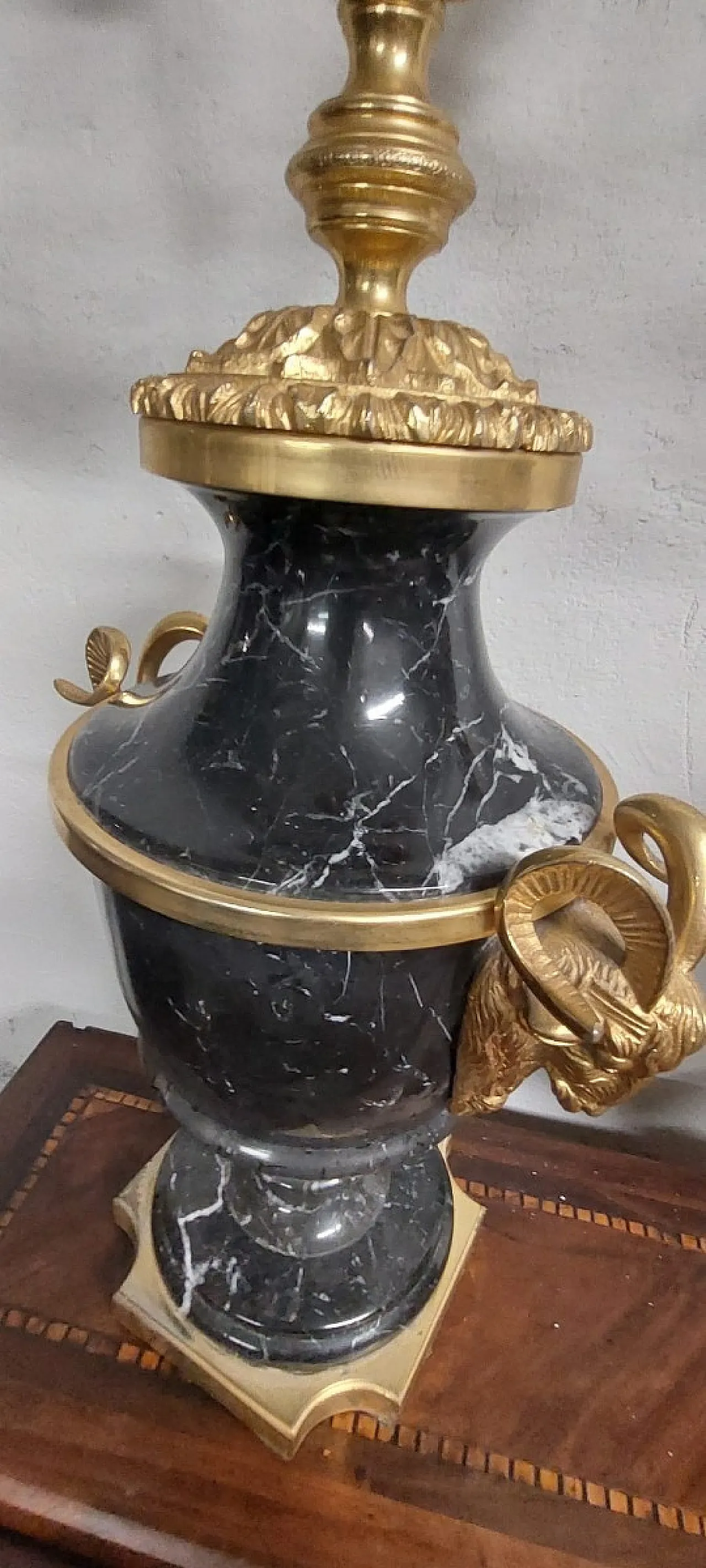 Pair of Napoleon III style candelabra in marble & bronze, 19th century 4