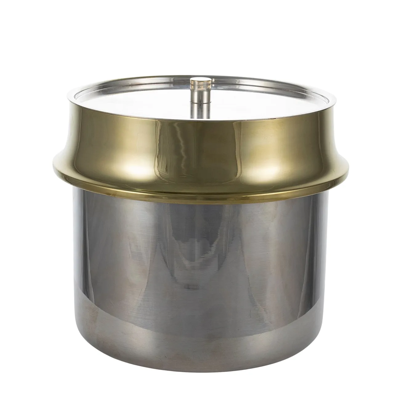 Secchiello per il ghiaccio Hollywood Regency dorato, Italia, anni '80 1