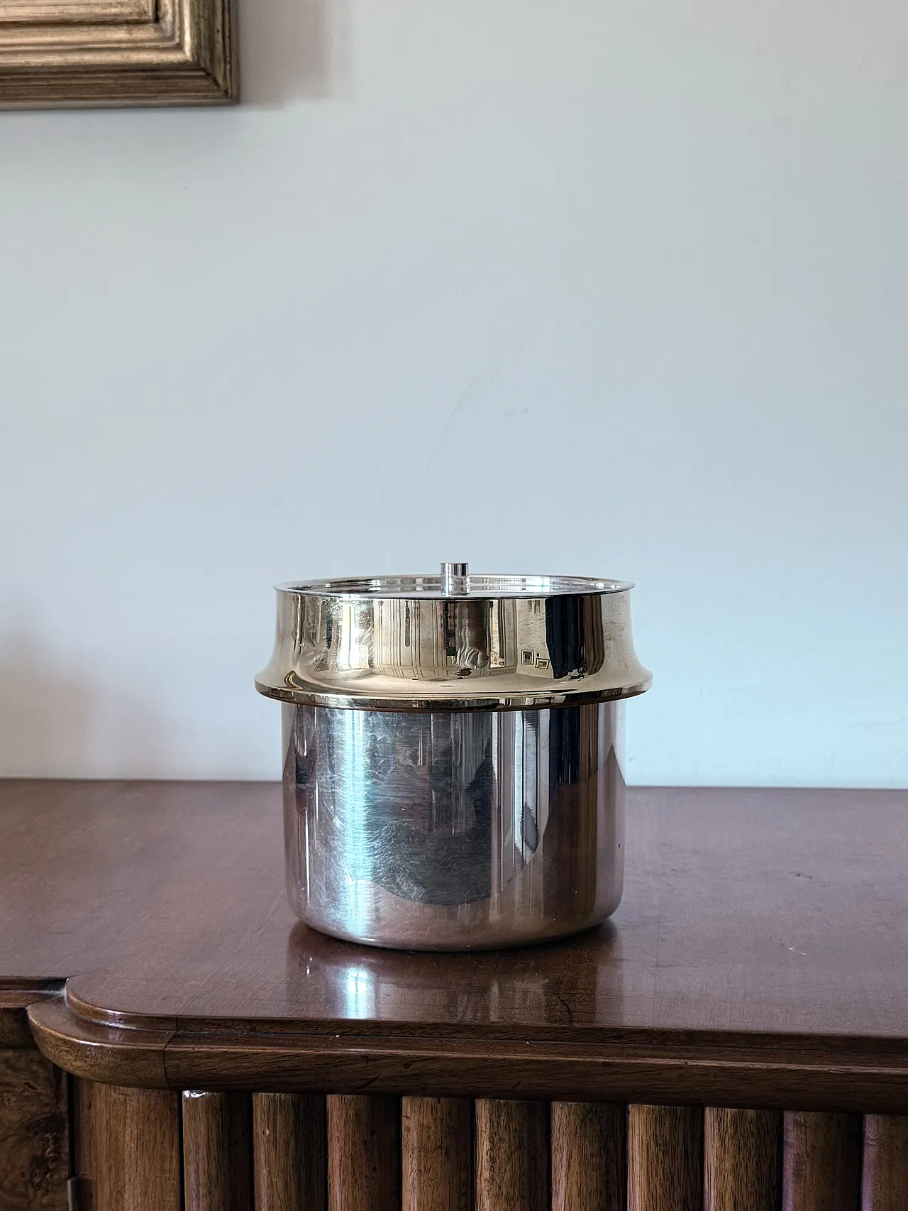 Secchiello per il ghiaccio Hollywood Regency dorato, Italia, anni '80 2