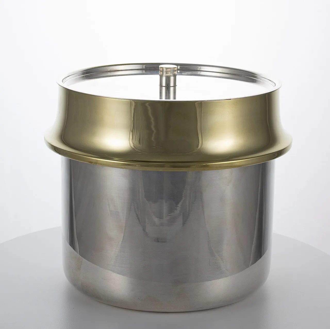 Secchiello per il ghiaccio Hollywood Regency dorato, Italia, anni '80 4