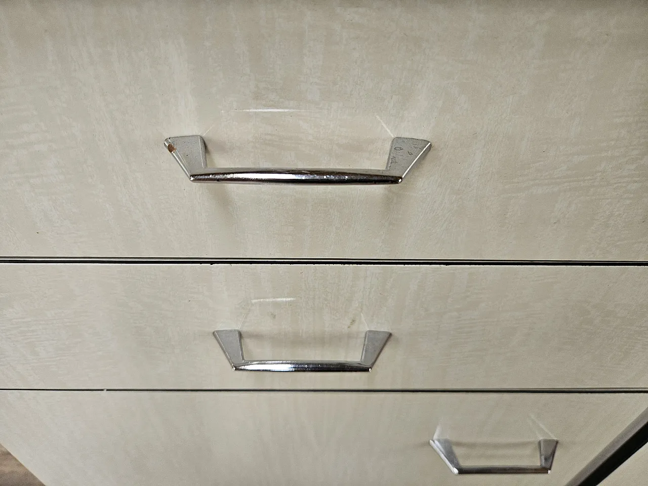 Kitchen Credenza in Formica White Marble Effect, 1970s 13