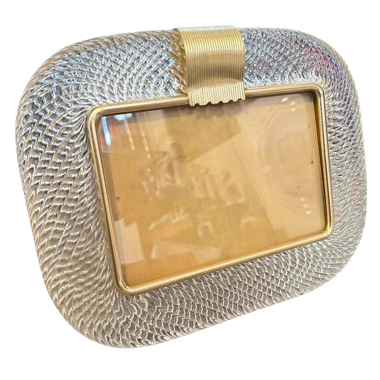 Transparent Murano glass frame in Art Deco style, 2000s 9