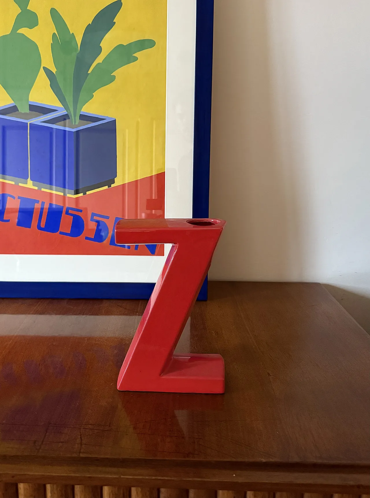 Vaso solifleur rosso space age, Marcel Radureau Francia 1970 2