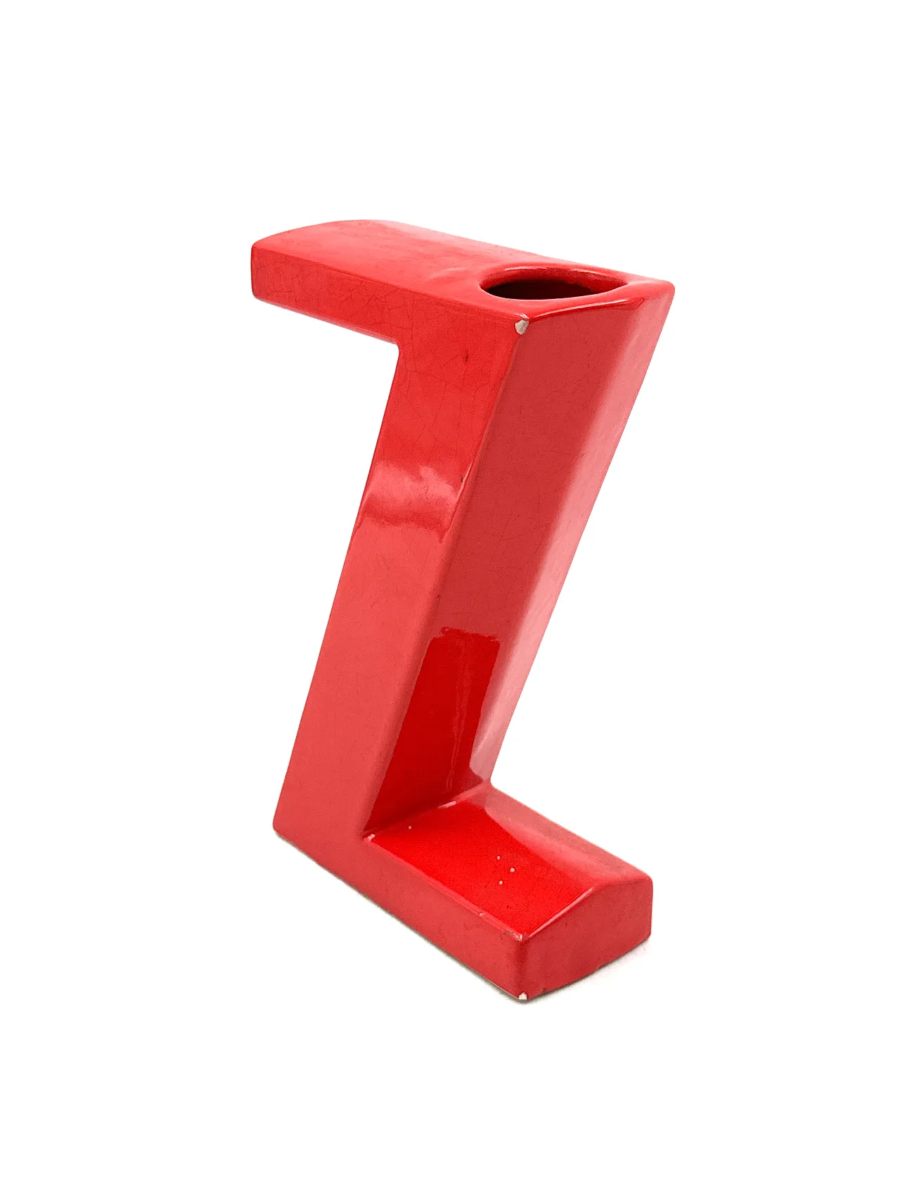 Vaso solifleur rosso space age, Marcel Radureau Francia 1970 8