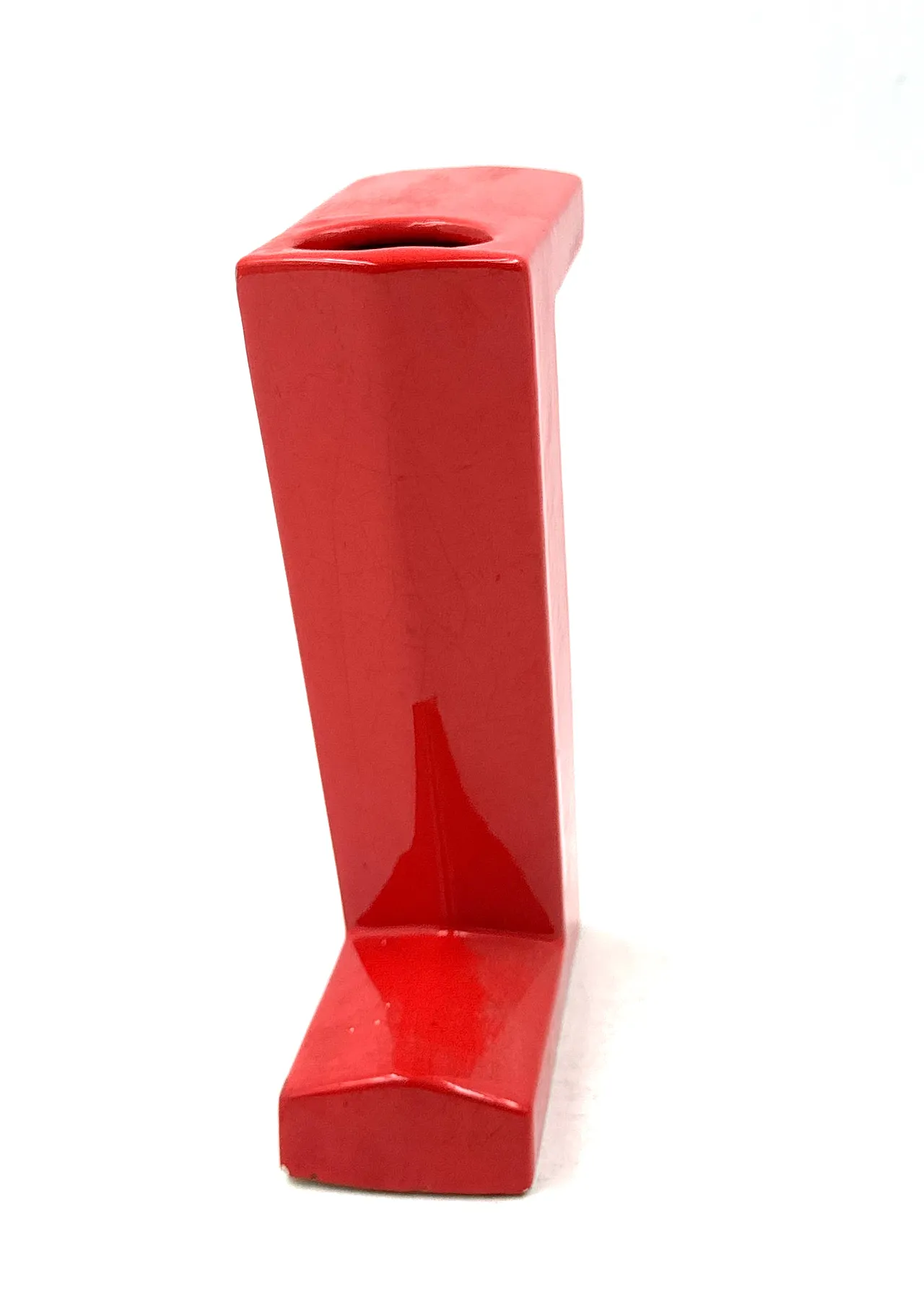 Vaso solifleur rosso space age, Marcel Radureau Francia 1970 9