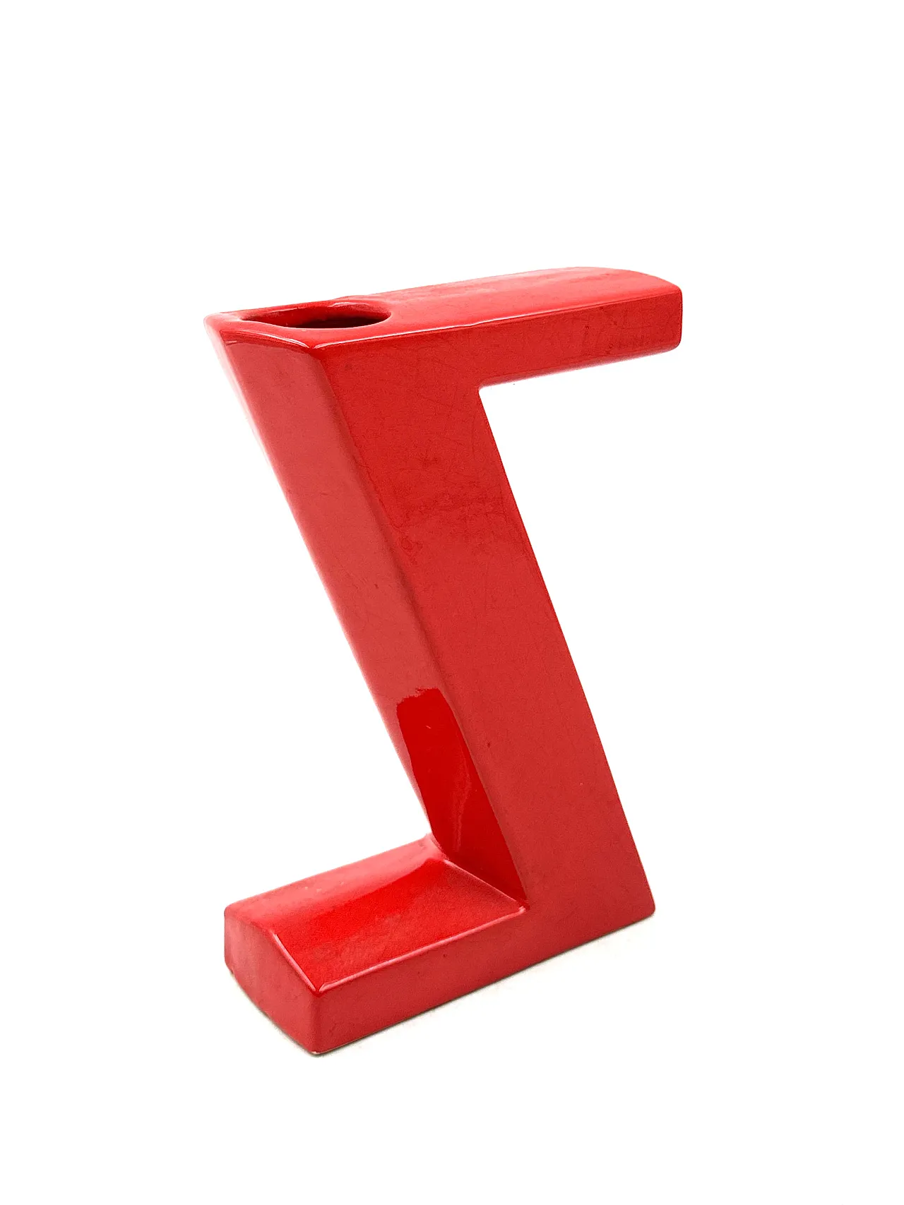 Vaso solifleur rosso space age, Marcel Radureau Francia 1970 10