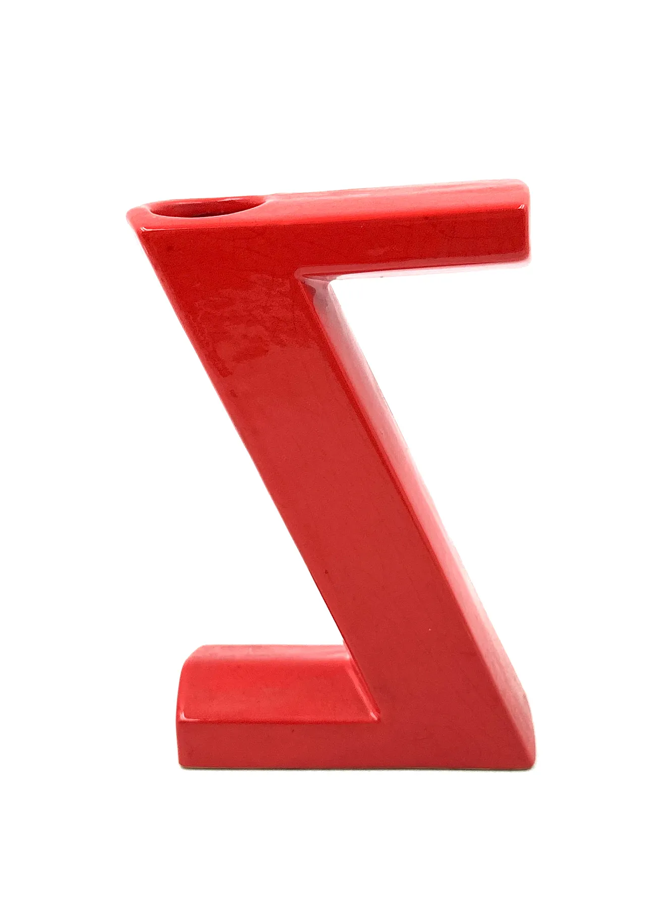 Vaso solifleur rosso space age, Marcel Radureau Francia 1970 11