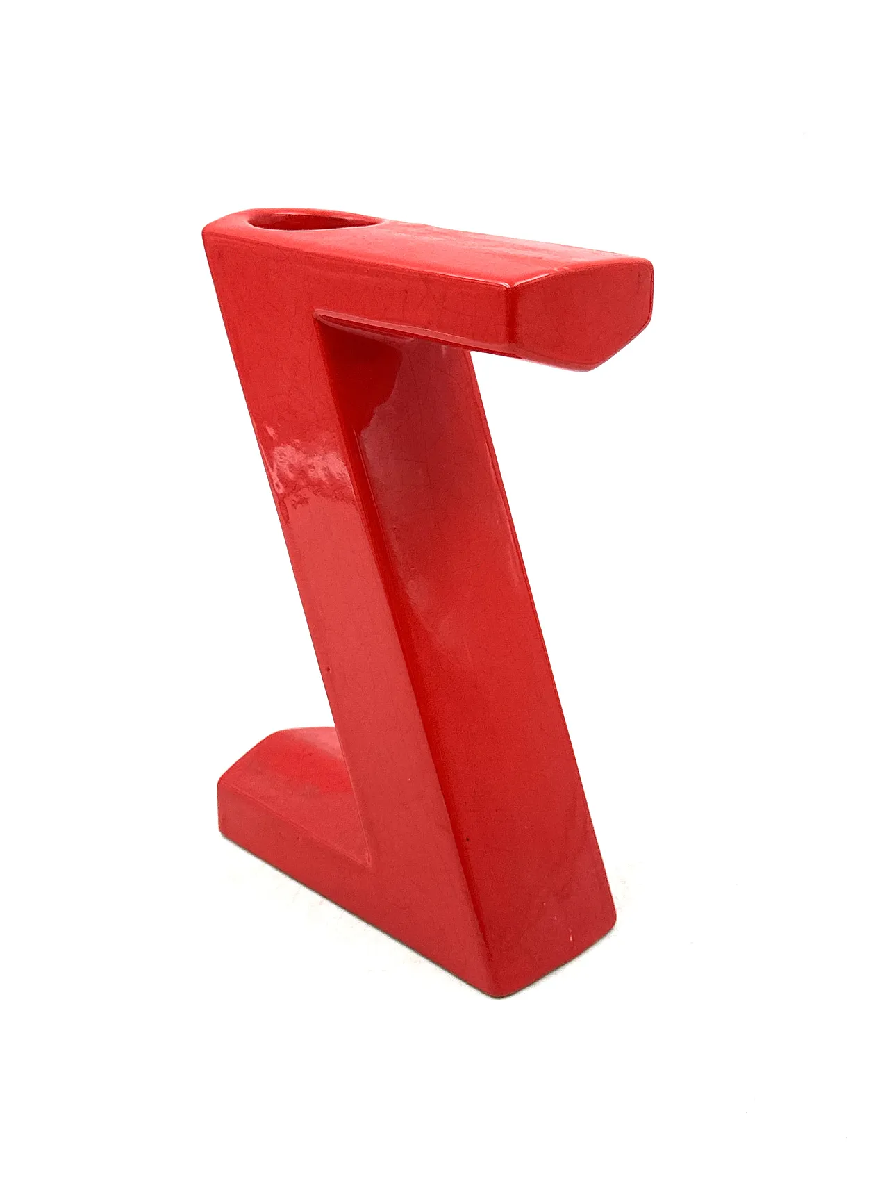 Vaso solifleur rosso space age, Marcel Radureau Francia 1970 12