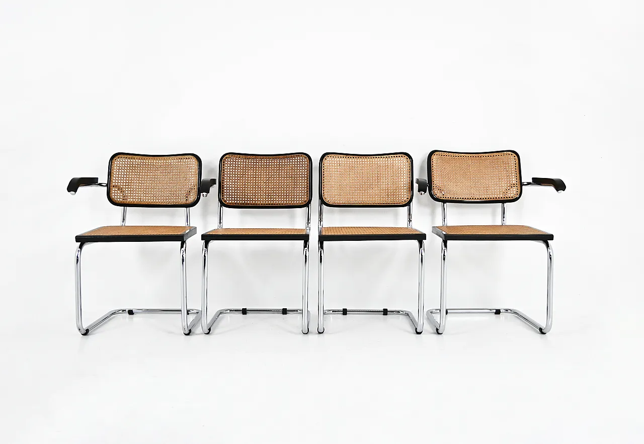 4 sedie da pranzo in stile B32 di Marcel Breuer, anni '90 3