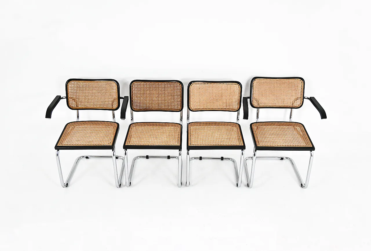 4 sedie da pranzo in stile B32 di Marcel Breuer, anni '90 7