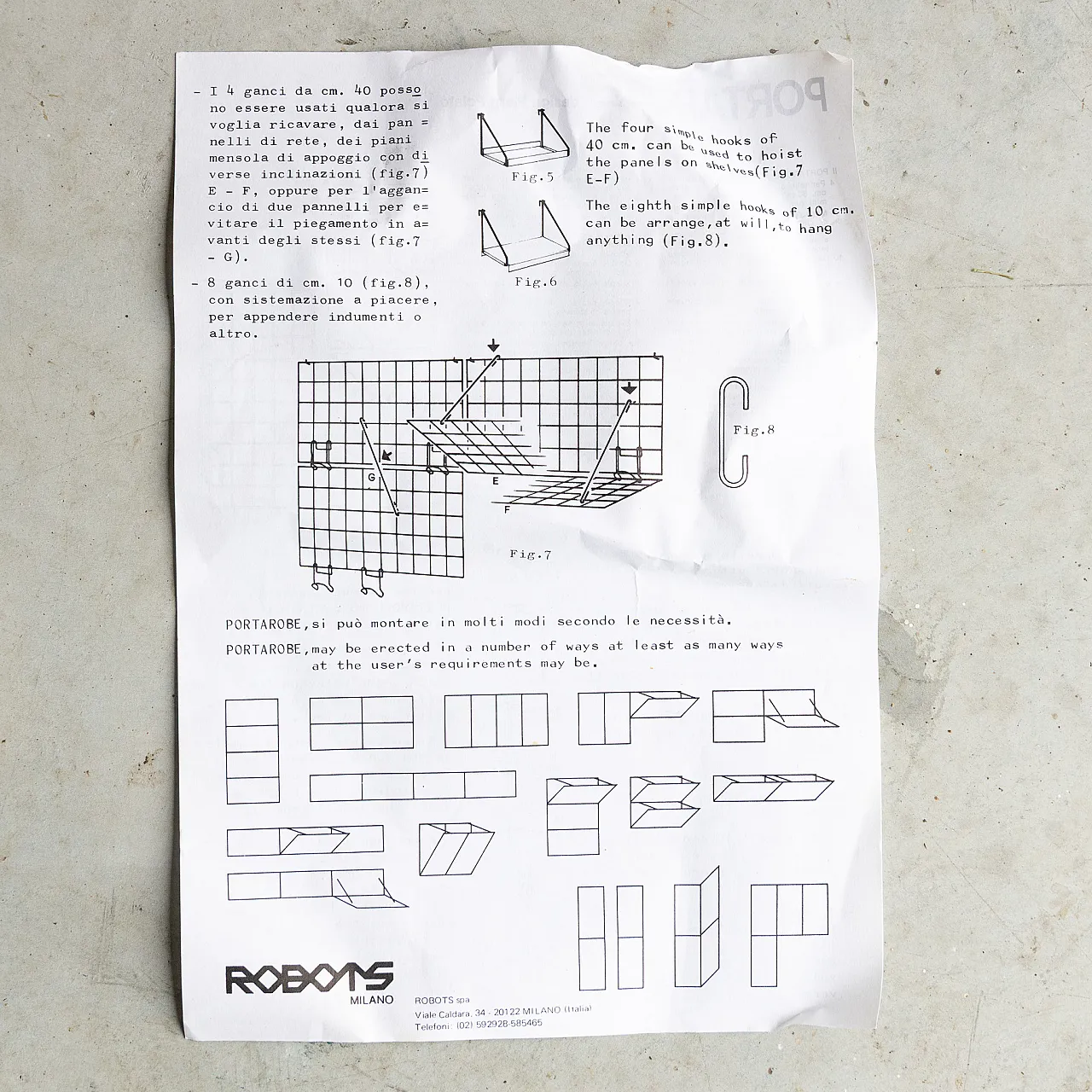 Sistema modulare Portarobe di Piero Polato per Robots Milano, anni '70 5