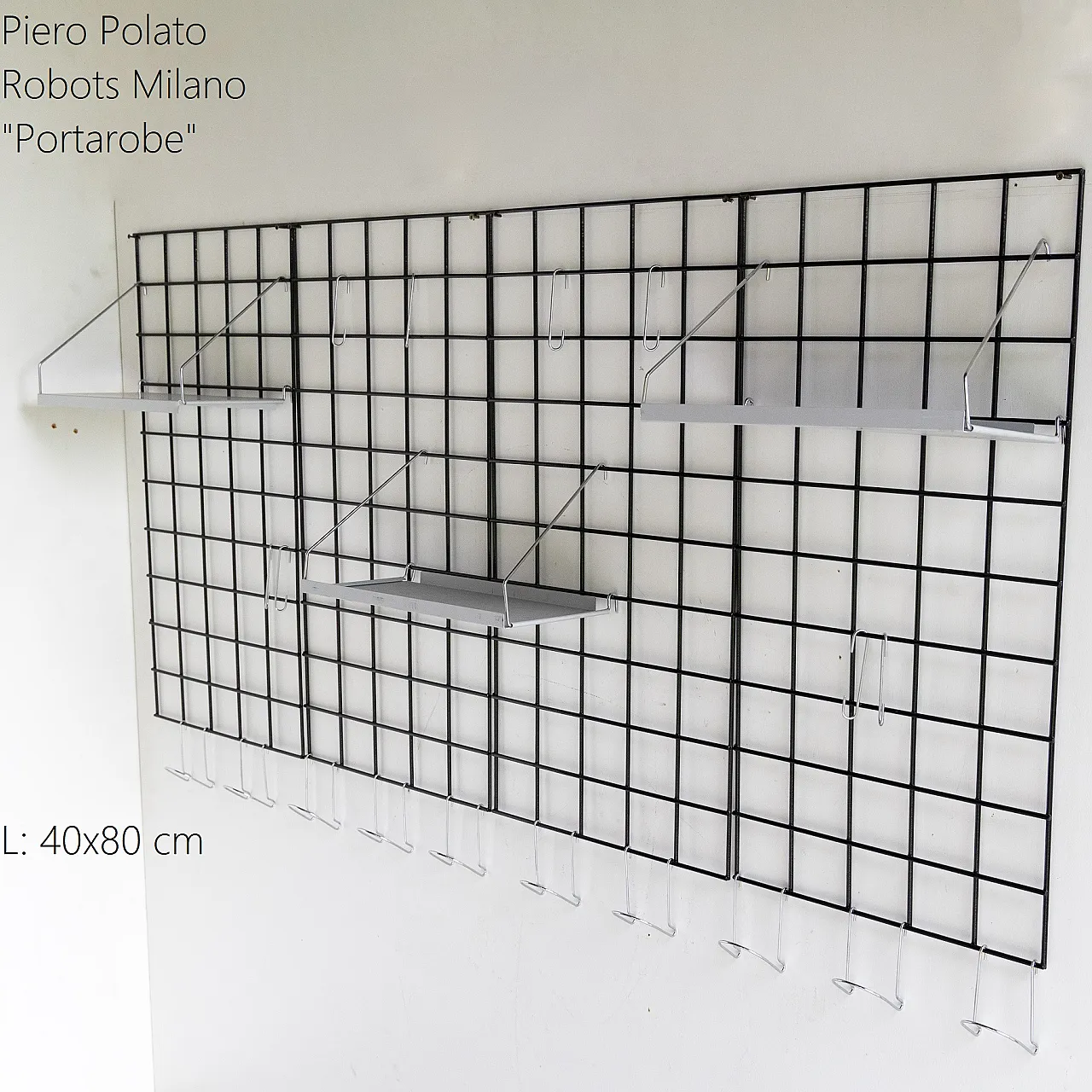 Modular coat rack system by Piero Polato for Robots Milano, 1970s 3