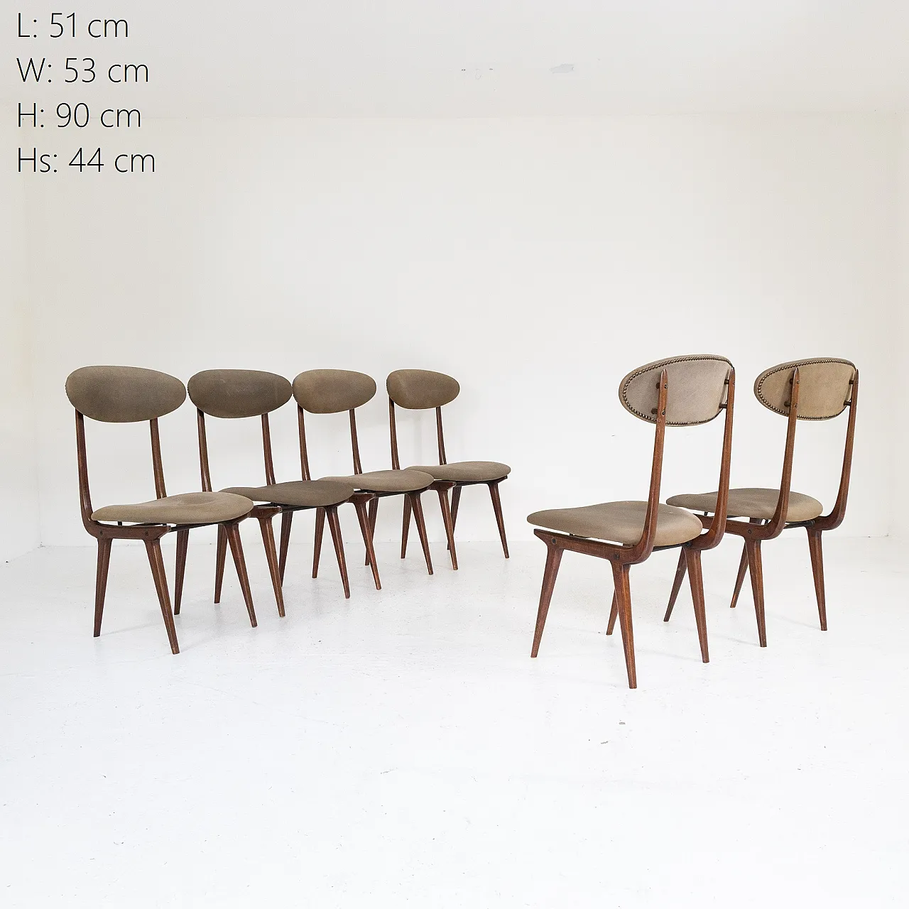 6 Chairs by Ezio Longhi for Elam, 1950s 1