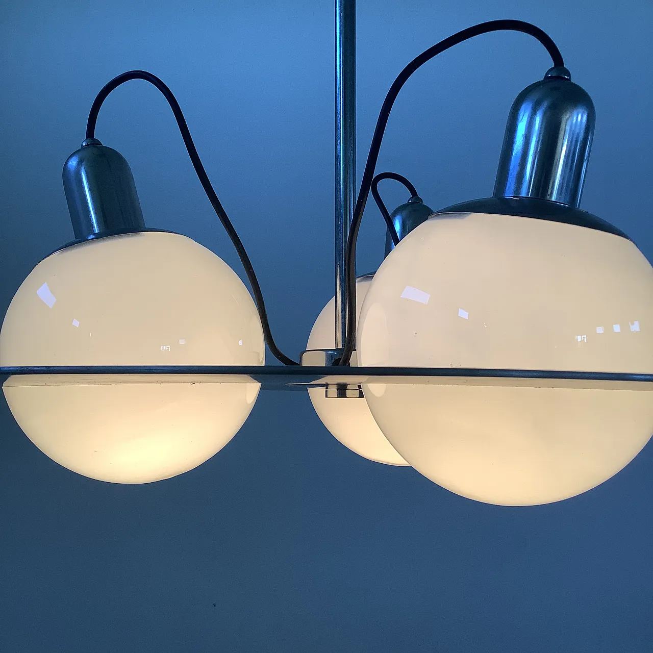 70s design chandelier in the style of Stilnovo / Artiluce 11