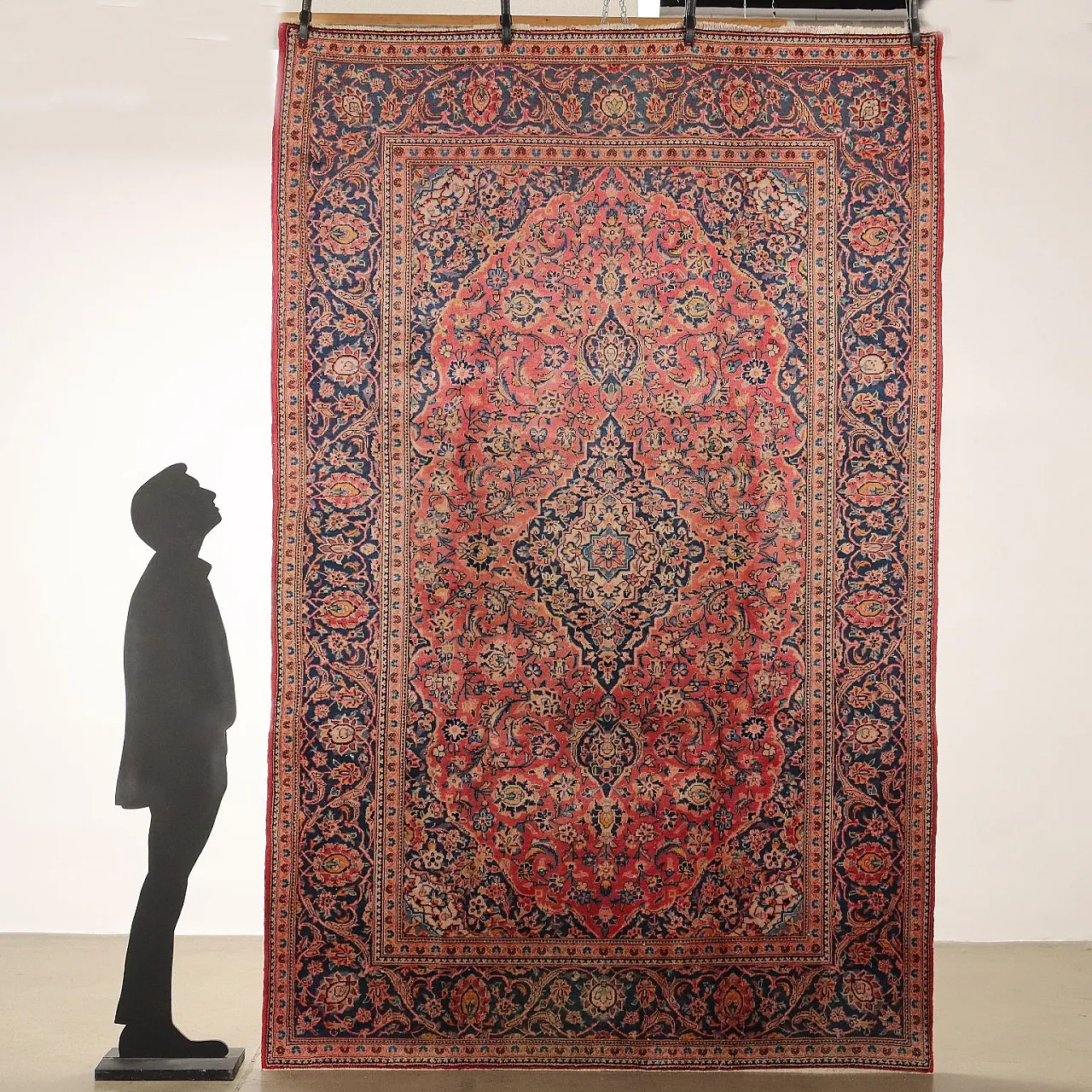 Tappeto Keshan in cotone e lana, fine '900 2