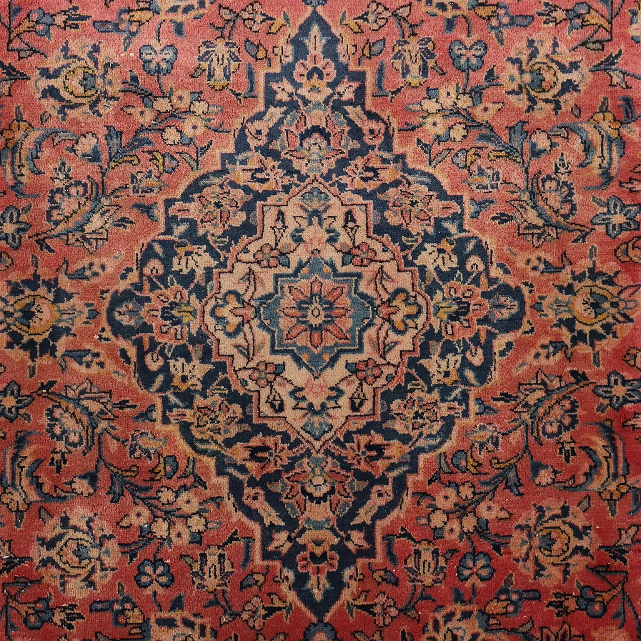 Tappeto Keshan in cotone e lana, fine '900 3