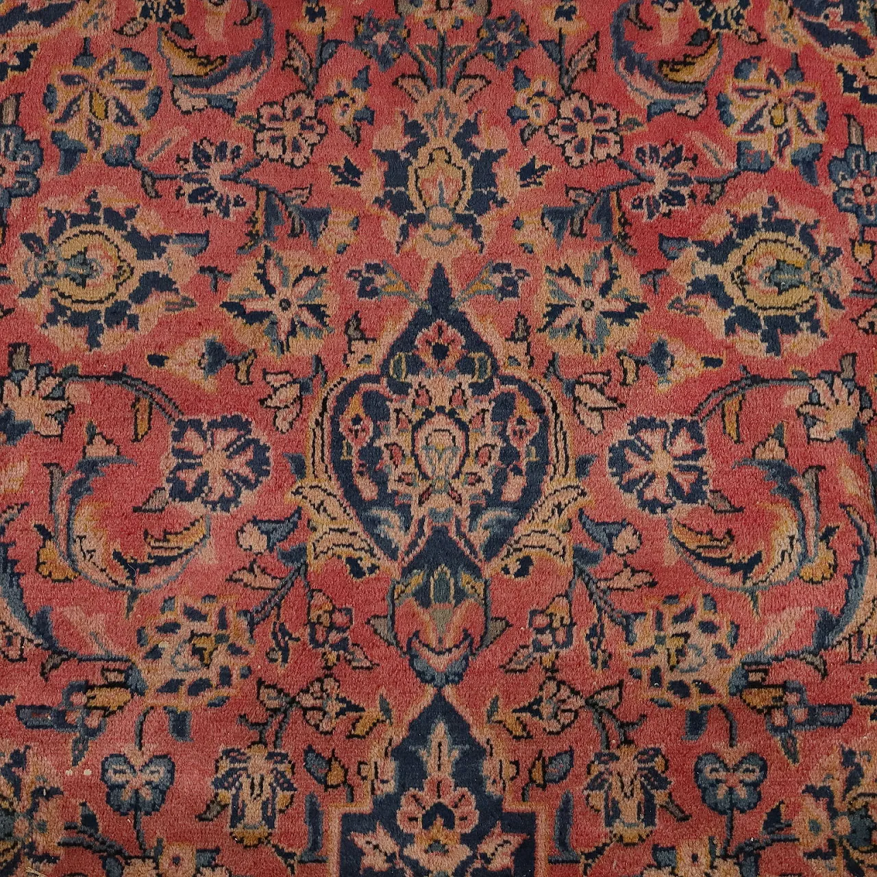 Tappeto Keshan in cotone e lana, fine '900 4