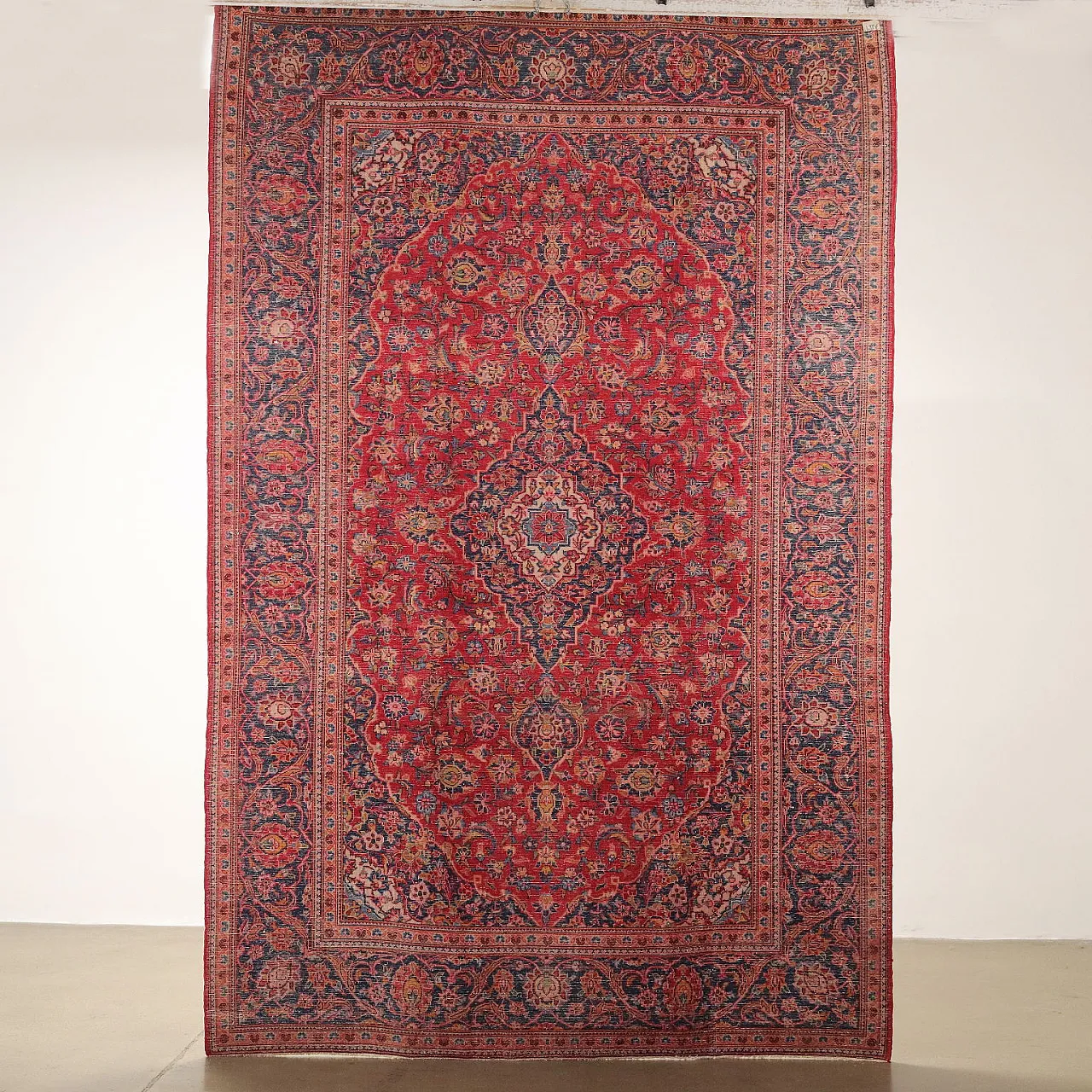 Tappeto Keshan in cotone e lana, fine '900 7