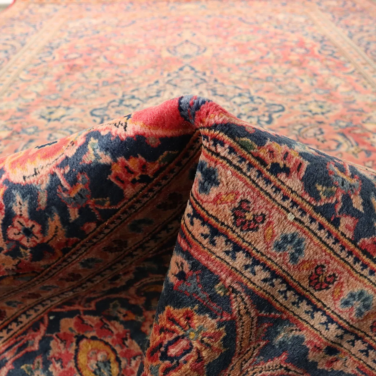 Tappeto Keshan in cotone e lana, fine '900 9