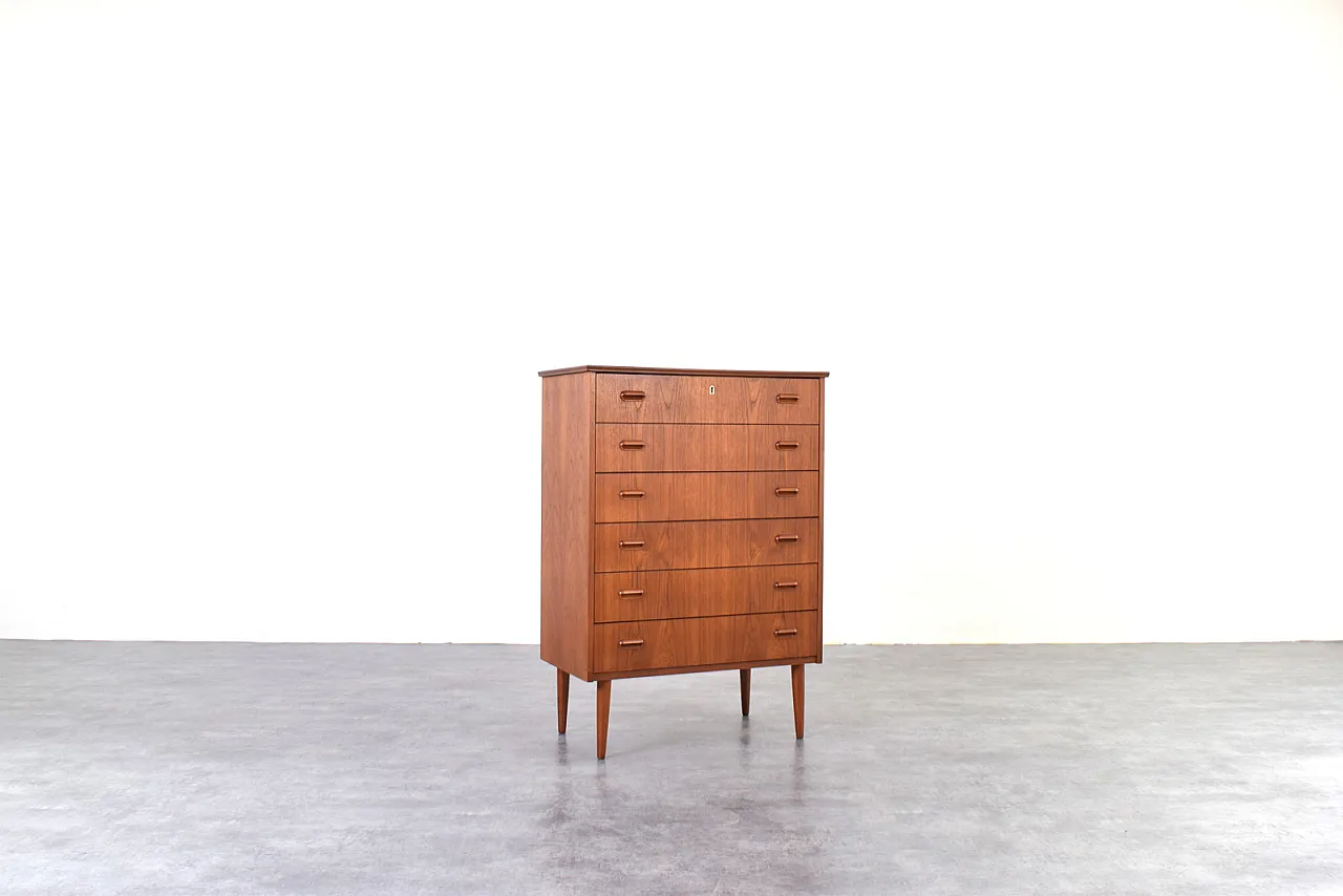 Mid-Century Danish Teak Chest of Drawers, 1960s. 2