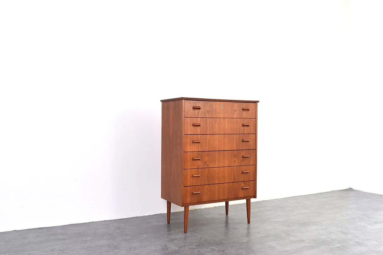 Mid-Century Danish Teak Chest of Drawers, 1960s. 8