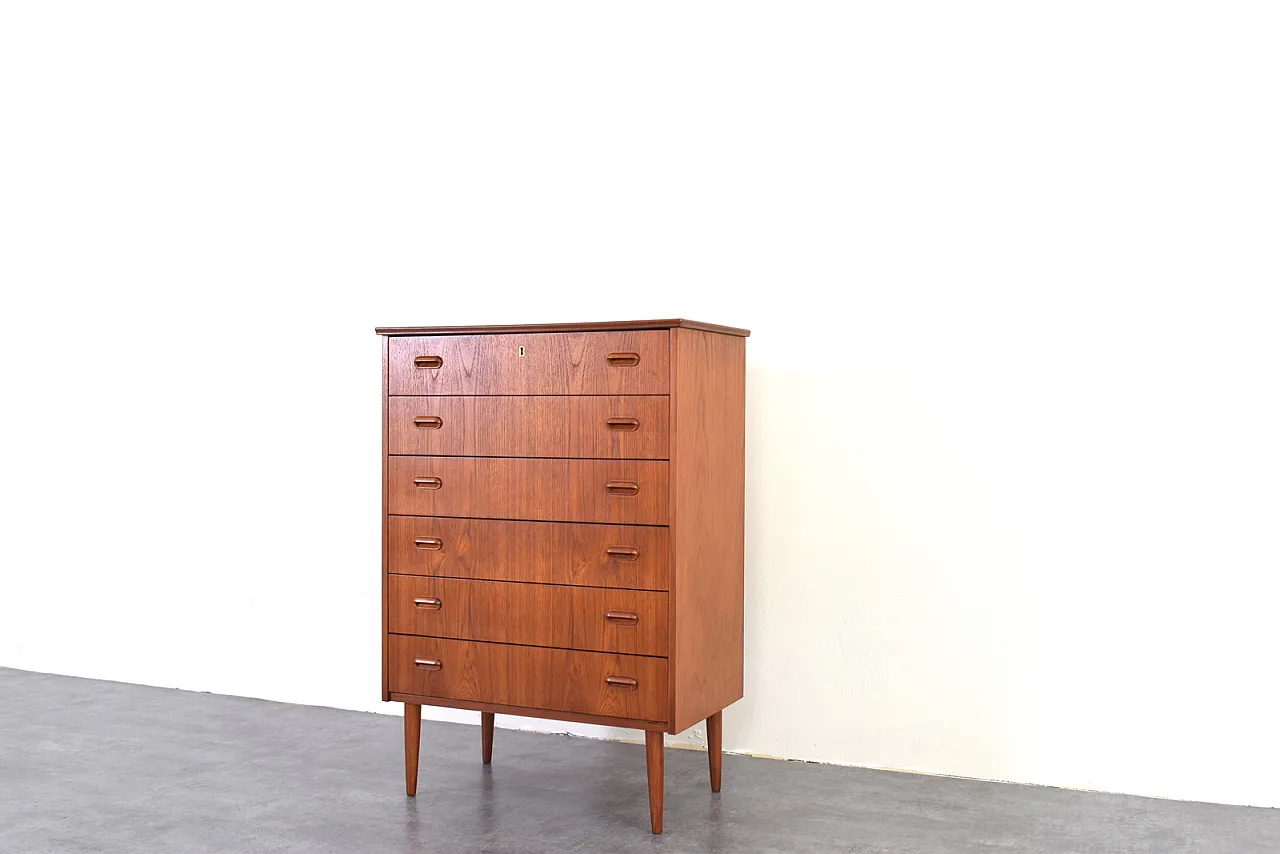 Mid-Century Danish Teak Chest of Drawers, 1960s. 9