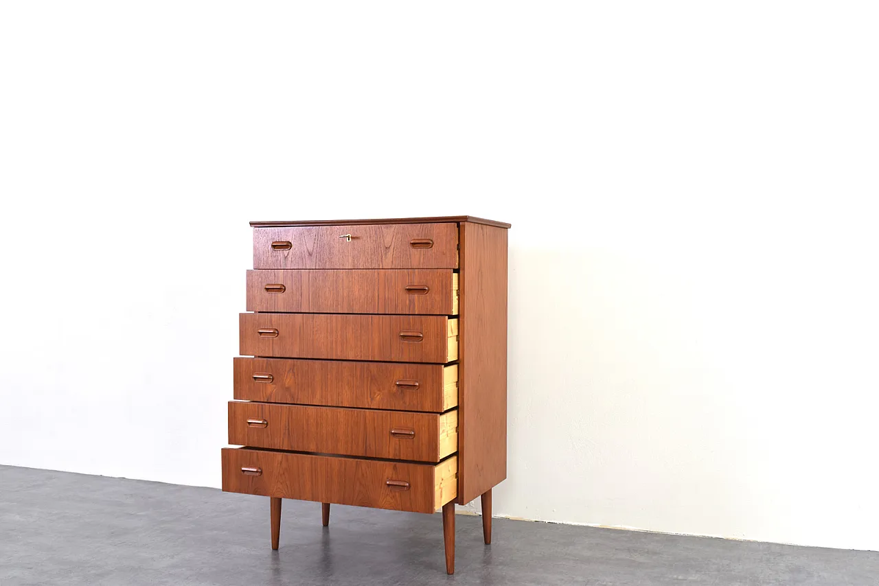 Mid-Century Danish Teak Chest of Drawers, 1960s. 11