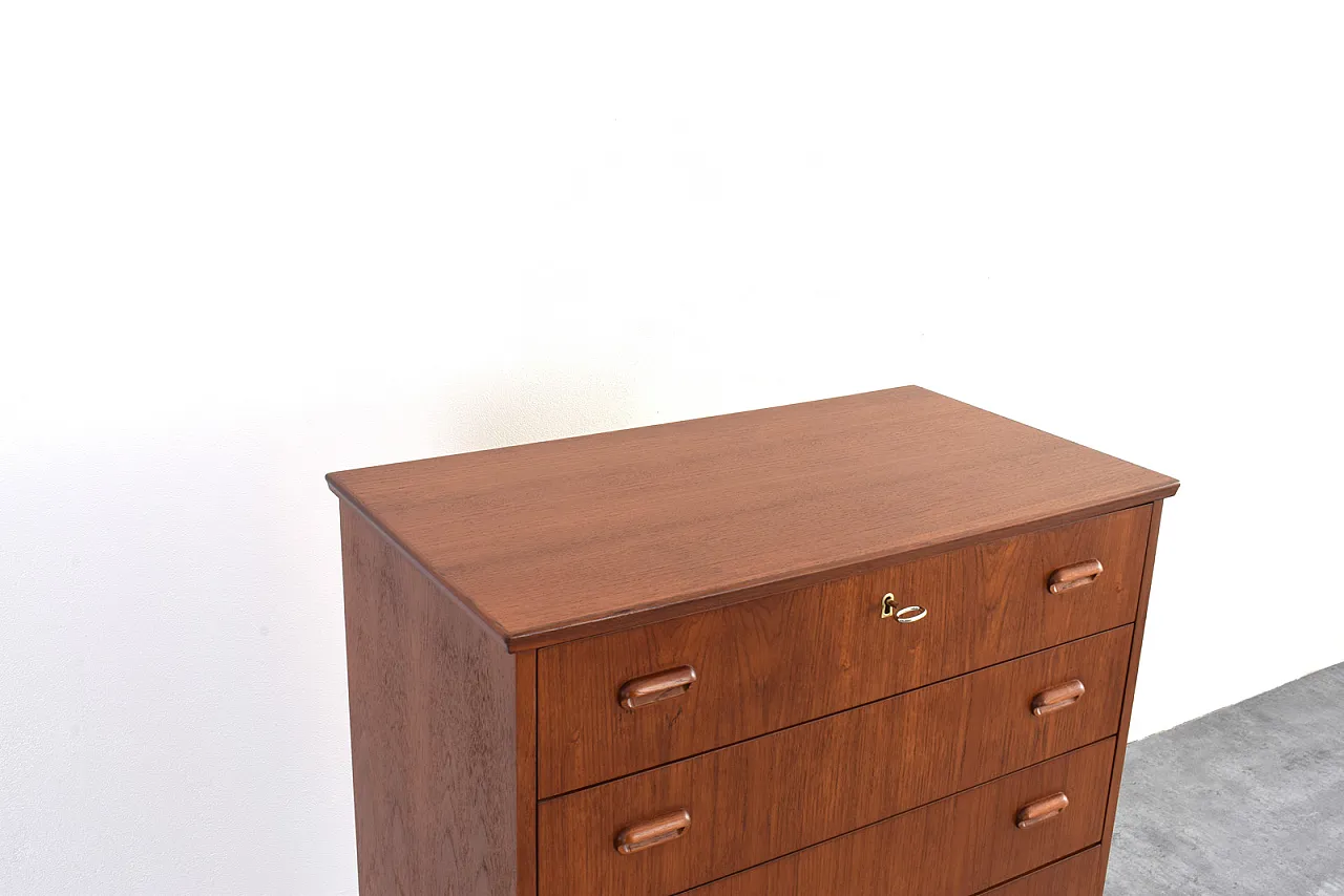 Mid-Century Danish Teak Chest of Drawers, 1960s. 12