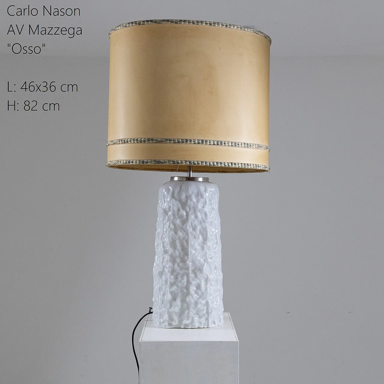 Bone table lamp by Carlo Nason for AV Mazzega, 1970s 1