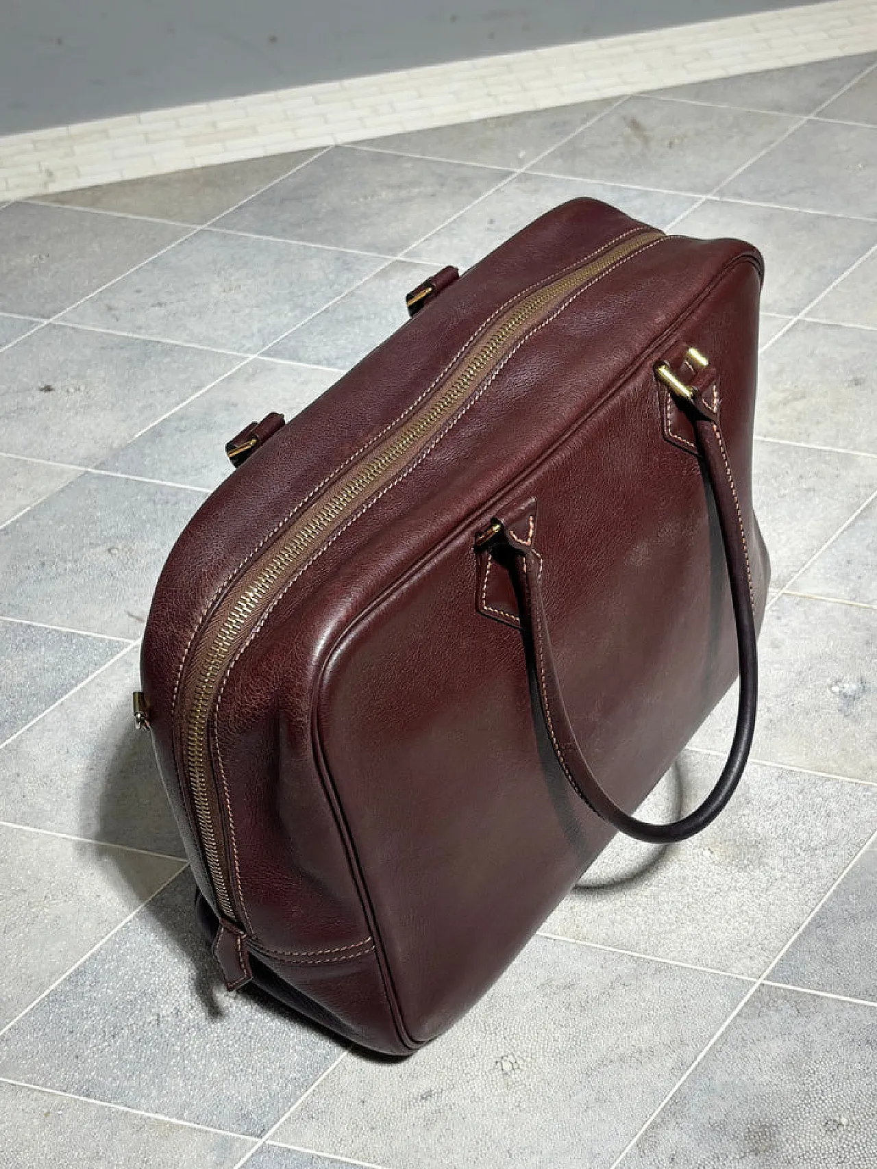 Chocolate-coloured Hermès Plume bag, 20th century 3